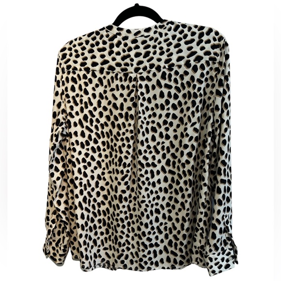 Button Down Animal Print Blouse - Picture 3 of 5